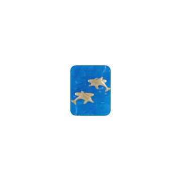 Gold Diamond Eye Dolphin Cufflinks