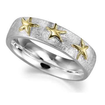 18ct Gold & Silver Starfish Duo Ring