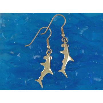 Gold Hammerhead Shark Earrings