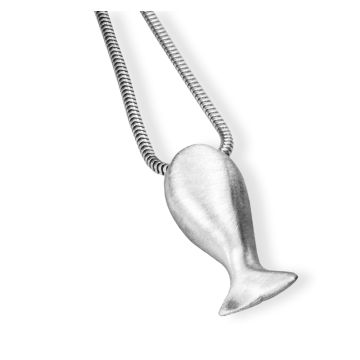 Silver Whale Pendant on Snake Chain Necklace