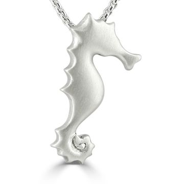 Silver Medium Seahorse Pendant