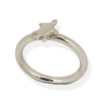 Silver Small Turtle Stack Ring