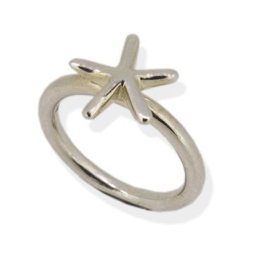 Silver Starfish Stack Ring
