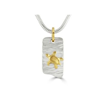 18ct Gold & Silver Small Turtle Pendant