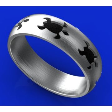 Silver Oxidised Turtle Ring